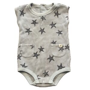 Easy Peasy‎ 18M Starfish Organic Cotton Romper One Piece Blue Waffle Baby (17)